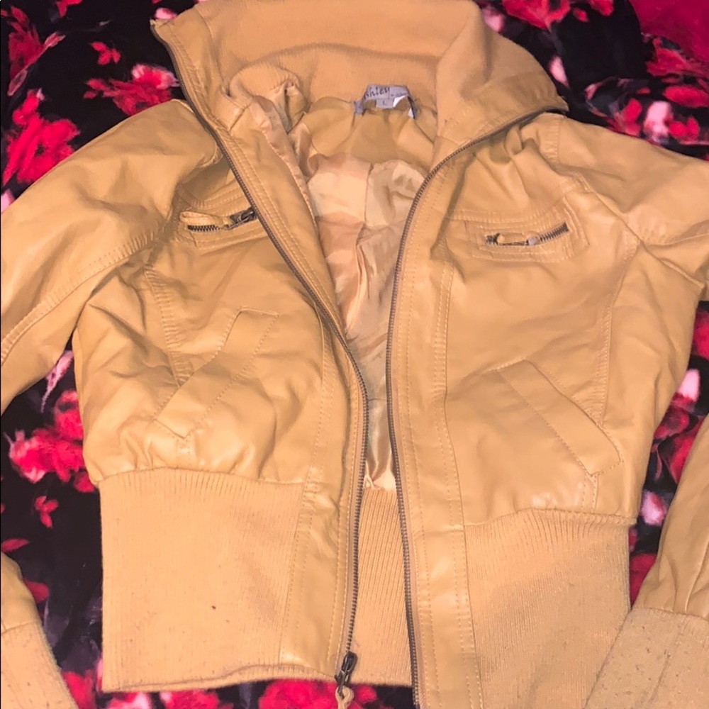 Fake-leather jacket